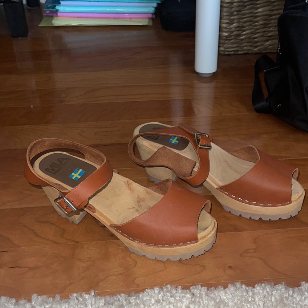 MIA Tan Sandal Heels